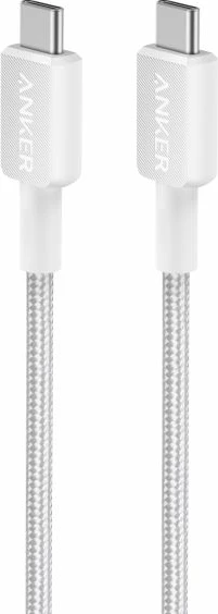 kabllo USB-C në USB-C Anker 322 60W 1.8m e thurur, e bardhë