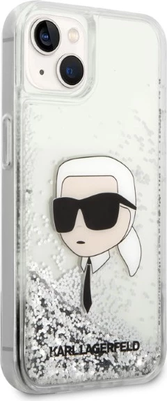 Mbështjellës Karl Lagerfeld KLHCP14MLNKHCH për iPhone 14 Plus 6.7", Glitter, Argjendtë