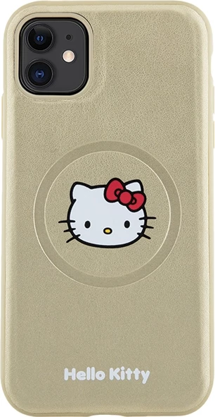 Mbështjellës Hello Kitty Leather Kitty Head MagSafe për iPhone 11/XR, ari