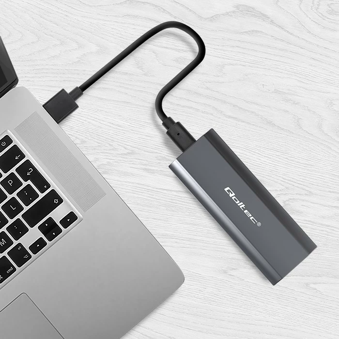 Kasë Qoltec NV2271 për SSD M.2, NVMe/SATA, USB-C, 2TB, Gri