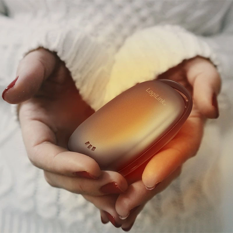 Powerbank LogiLink 4000 mAh, 1x USB-A, Handwärmer, metallik gri