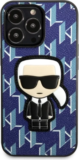 Mbështjellës Karl Lagerfeld KLHCP13LPMNIKBL për iPhone 13/13 Pro, hardcase, Monogram Ikonik Patch, Blu