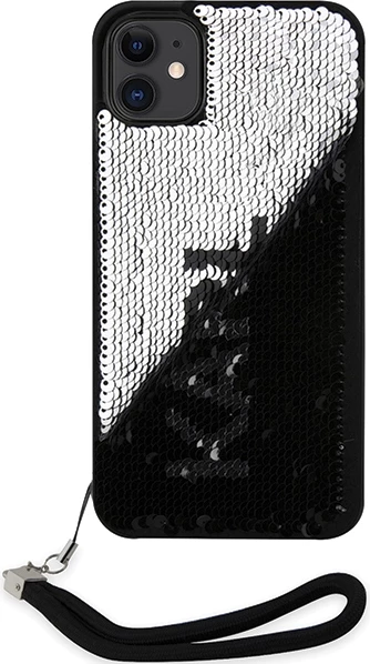 Mbështjellës Karl Lagerfeld KLHCN61PSQRKS për iPhone 11/XR 6.1", Sequins Cord, argjendtë