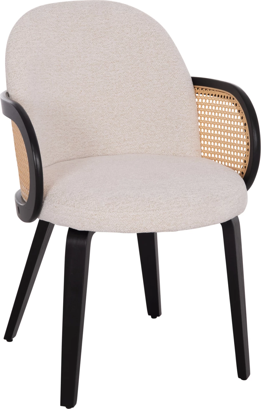 Karrige ngrënieje BECKER, dru i zi, pëlhurë ecru, FH18246.02, 54x62x79cm