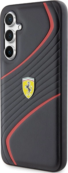 Mbështjellës Ferrari Twist Metal Logo për Samsung Galaxy S23 FE, i zi