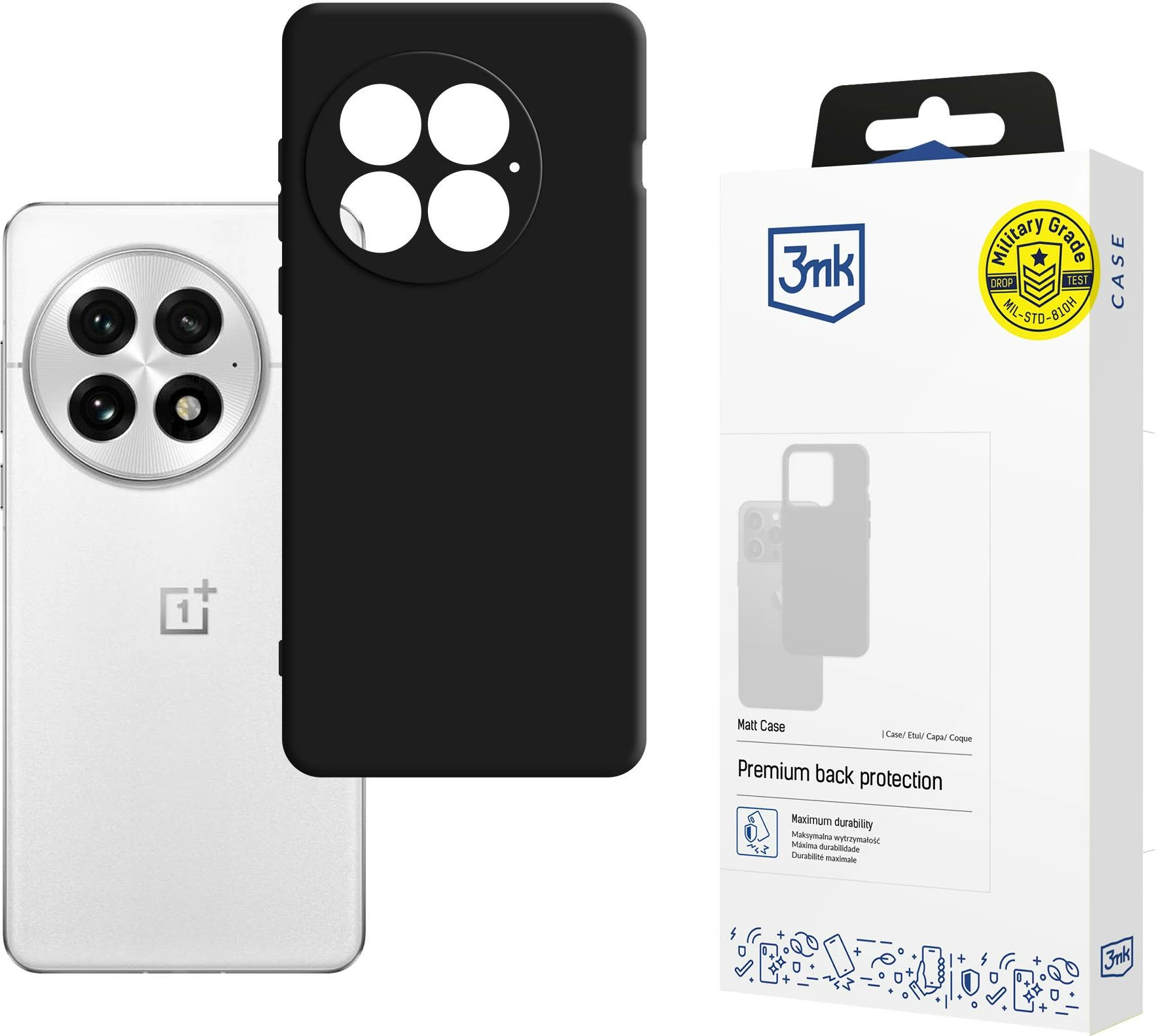 Mbështjellës 3mk Matt Case për OnePlus 13, i zi