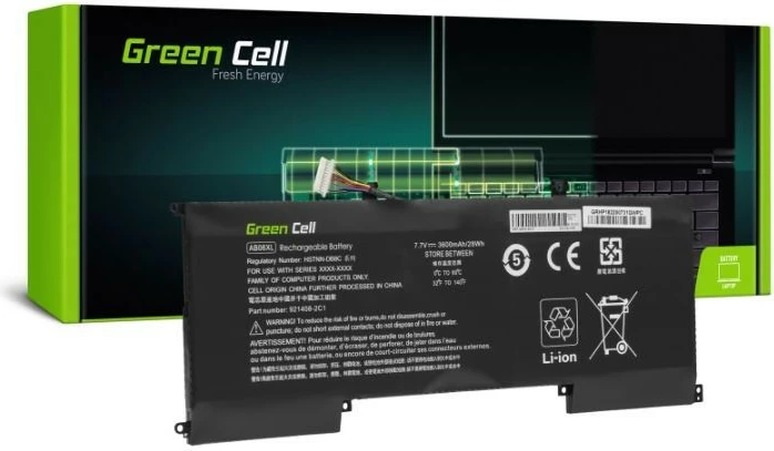 Bateri Green Cell HP182 për laptop HP Envy 13-AD, 3600mAh, 7.7V, e zezë