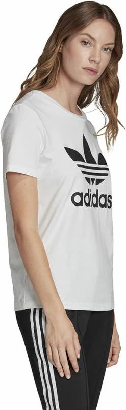 Maicë adidas Trefoil për femra, e bardhë