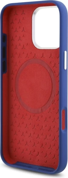 Mbështjellës Mercedes Silicone me vijë të kuqe MagSafe për iPhone 16 Pro Max, Kaltër