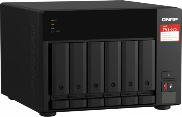 Server NAS QNAP TVS-675-8G, 6-bay, 8GB RAM, 2x 2.5GbE, HDMI 2.0, i zi