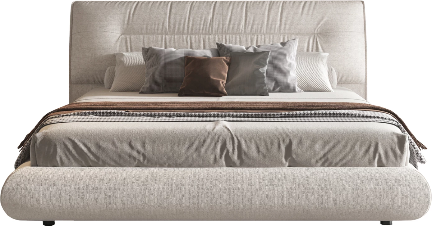 Krevat ASCOTT me hapësirë për depo, stof ecru, CD736.03, për dyshek 160x200cm