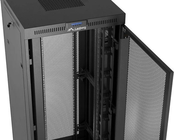 Kasë rack LANBERG 19" 47U 800x800, me derë perforuese LCD, e zezë