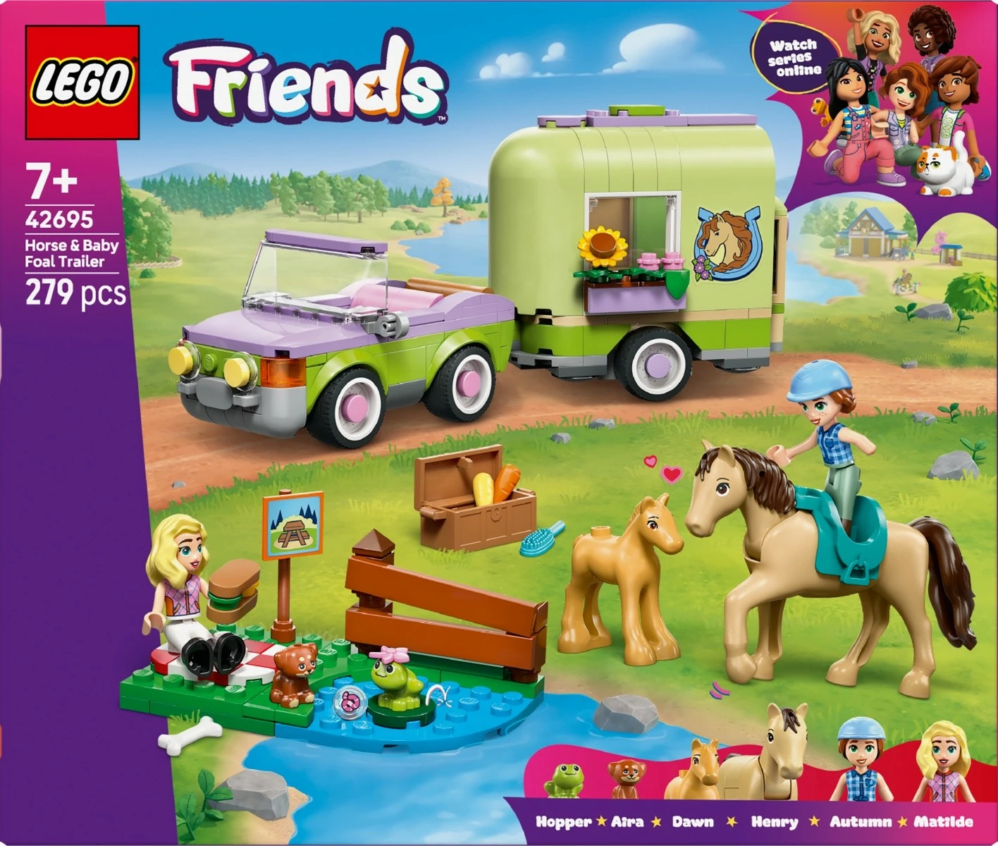 Set blloqe LEGO Friends 42695 Horse Trailer with Foal, 279 pjesë, 7+