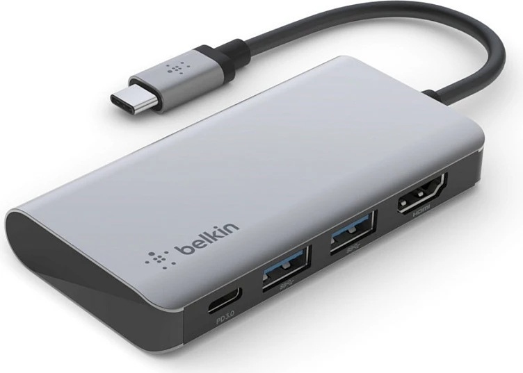 Adapter Belkin USB-C 4-in-1 Multiport, Silver