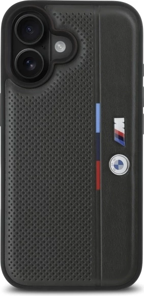 Mbështjellës BMW M Perforated Tricolor Detail Line për iPhone 16, Gri e errët