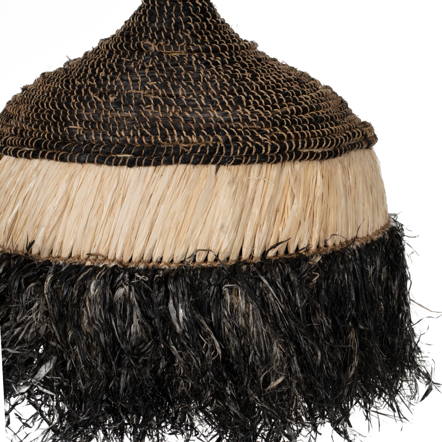 Llambë varëse tavani me kapak prej sisali dhe fibrave abaka, ngjyrë natyrale-e zezë, 50x50x60Hcm, FH7788