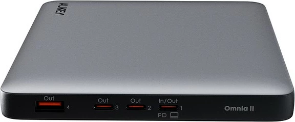 Power bank AUKEY PB-Y44, 20000mAh, 100W, 4xUSB, Gri