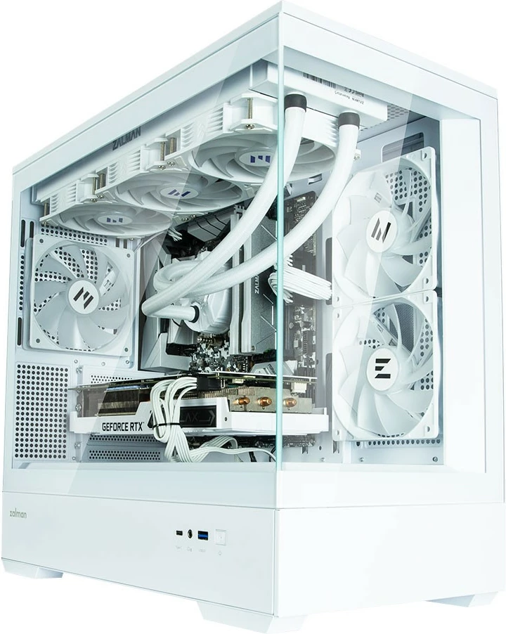 Kasë Zalman P30 White V2, Mini Tower, ARGB, Micro ATX, xham i temperuar, e bardhë