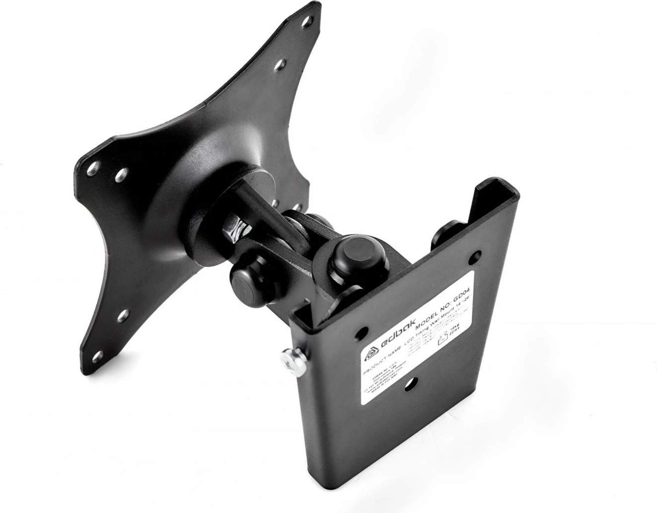 Mbajtës muri me tilt, Edbak, GD04, për ekrane 10-29 inç, VESA 75x75-100x100 (me modele shtesë), ngarkesë 10 kg, e zezë