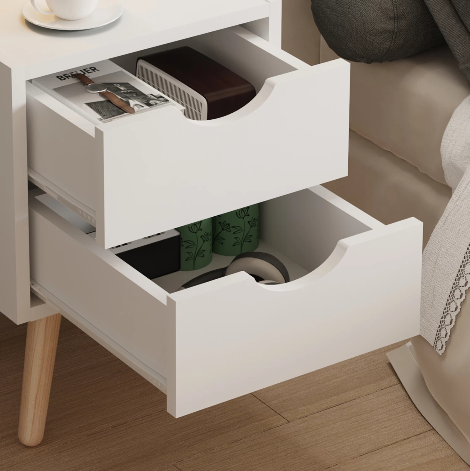 Komodinë DINKL FH2472.03 ,29,7x29,7x45H cm, e bardhë