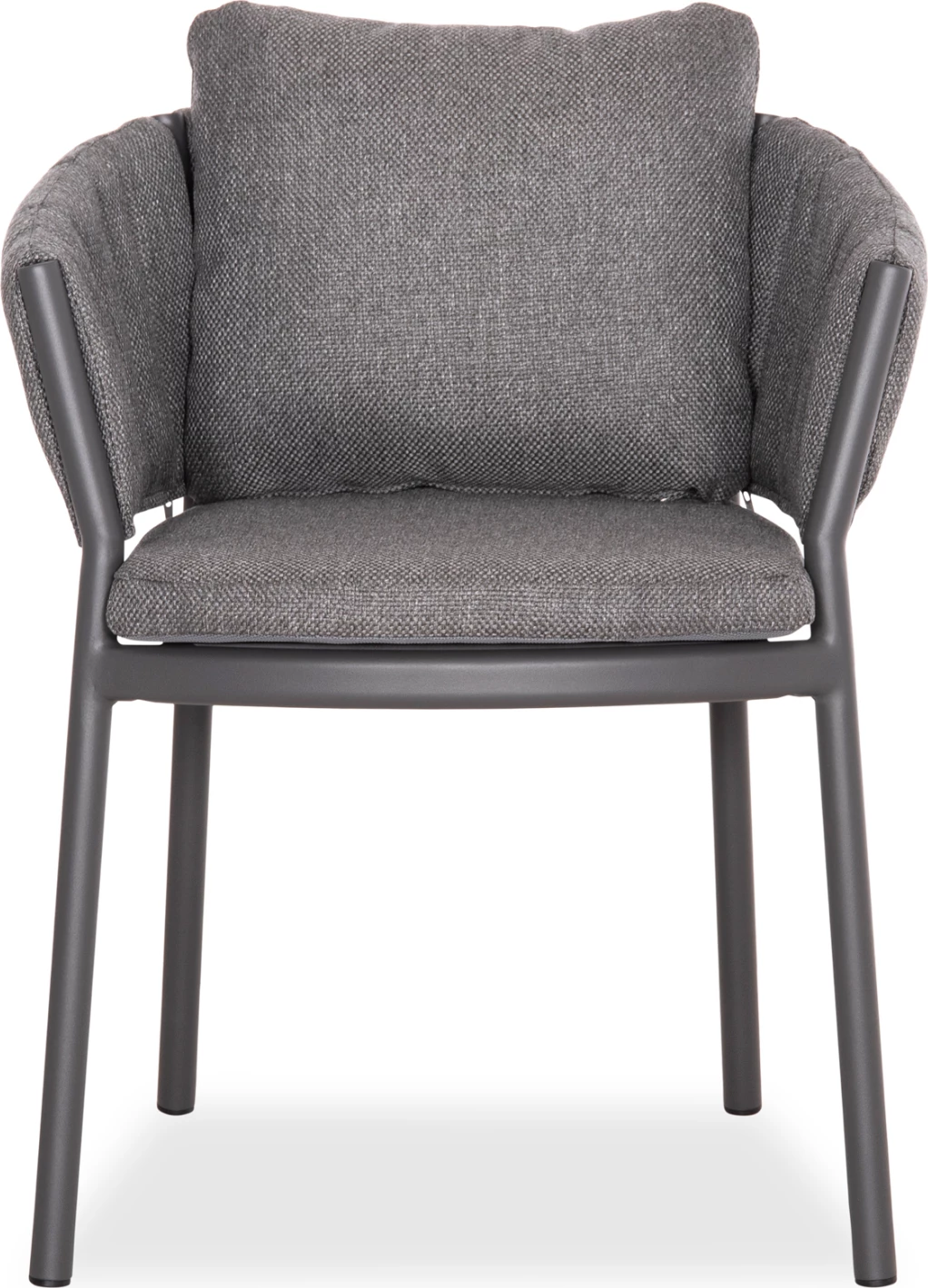 Karrige ngrënieje SHANKS, alumin, material OLEFIN, ngjyrë gri e errët, 62x60x75-80cm