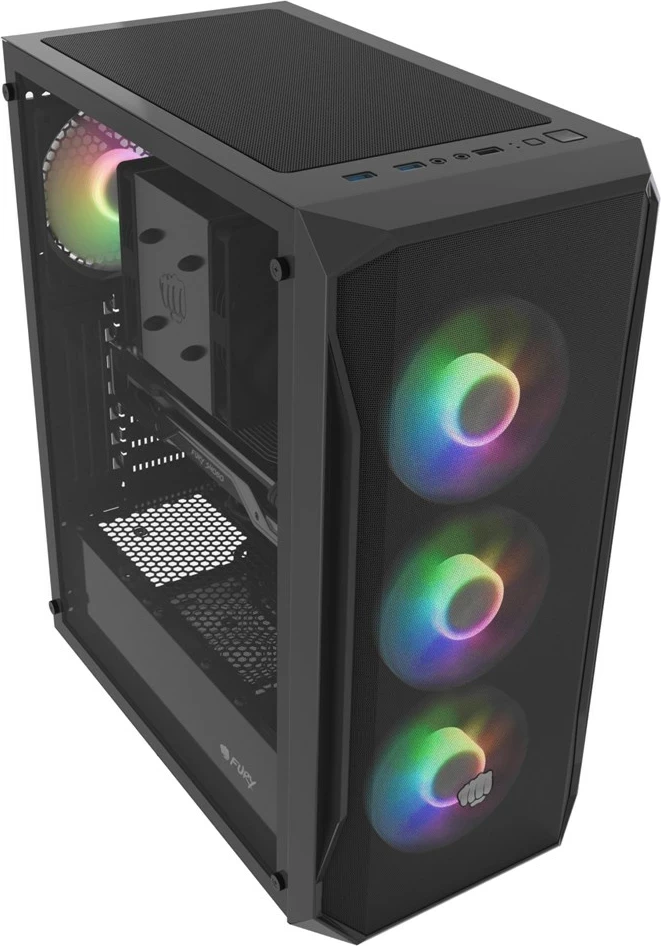 Kasë FURY Shobo SH4F RGB Midi Tower, E zezë