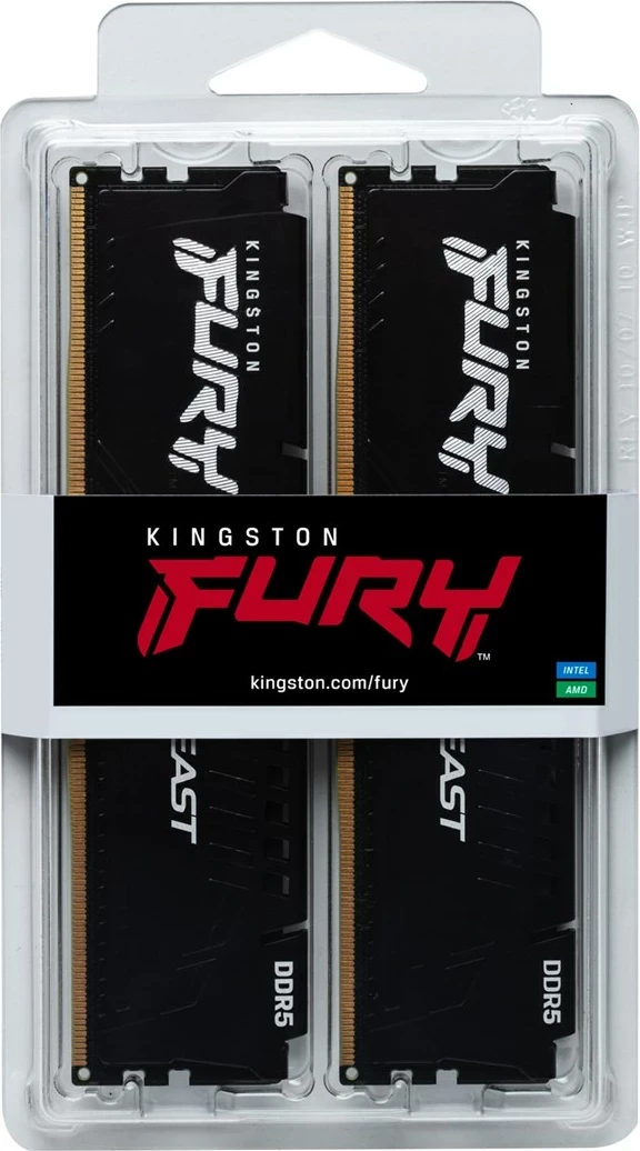 RAM Memorje Kingston FURY Beast 128GB 5600MT/s DDR5 CL40 DIMM (Kit prej 4) e zezë