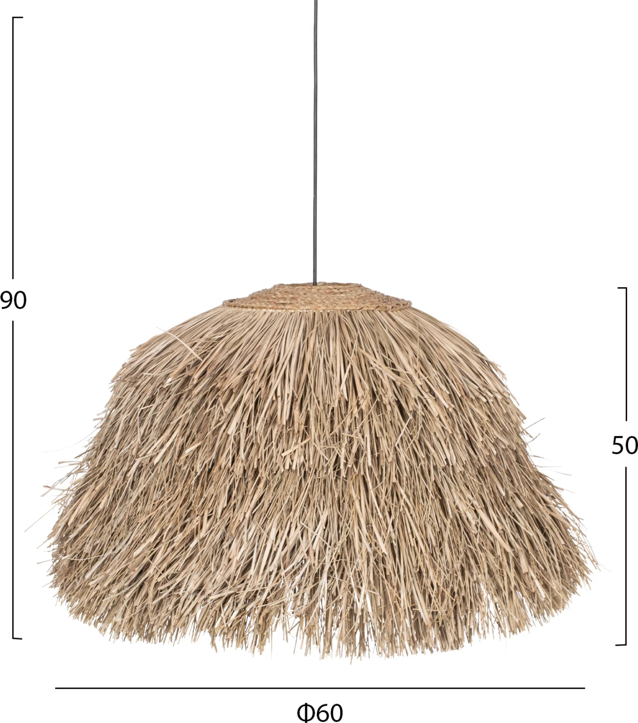 Llambë tavani në formë shkurre prej bari pandan, ngjyrë natyrale, 60x60x50H cm, FH7775