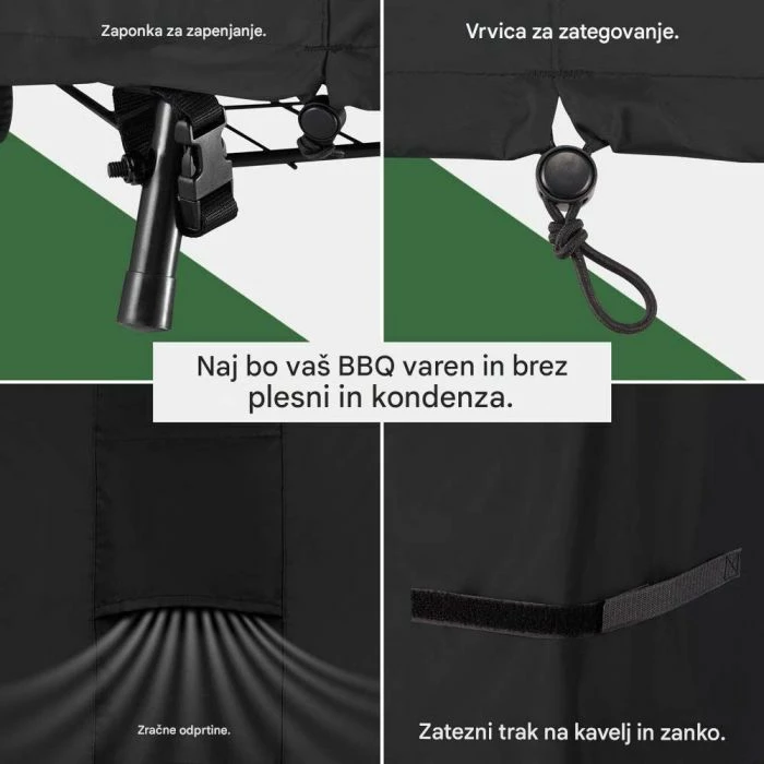 Mbulesë për grill VONHAUS 2502004, medium 124.5 x 152 x 67 cm, rezistente ndaj ujit/UV, e zezë