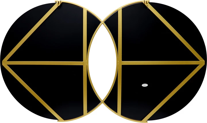 Pasqyrë dyshe Miryata, metal ngjyrë ari, 105x3x60cm