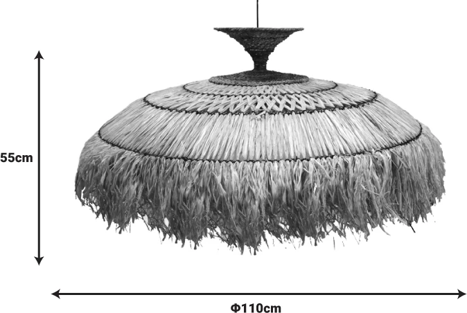 Llambë tavani prej sisali, ngjyrë natyrale, D110x55cm