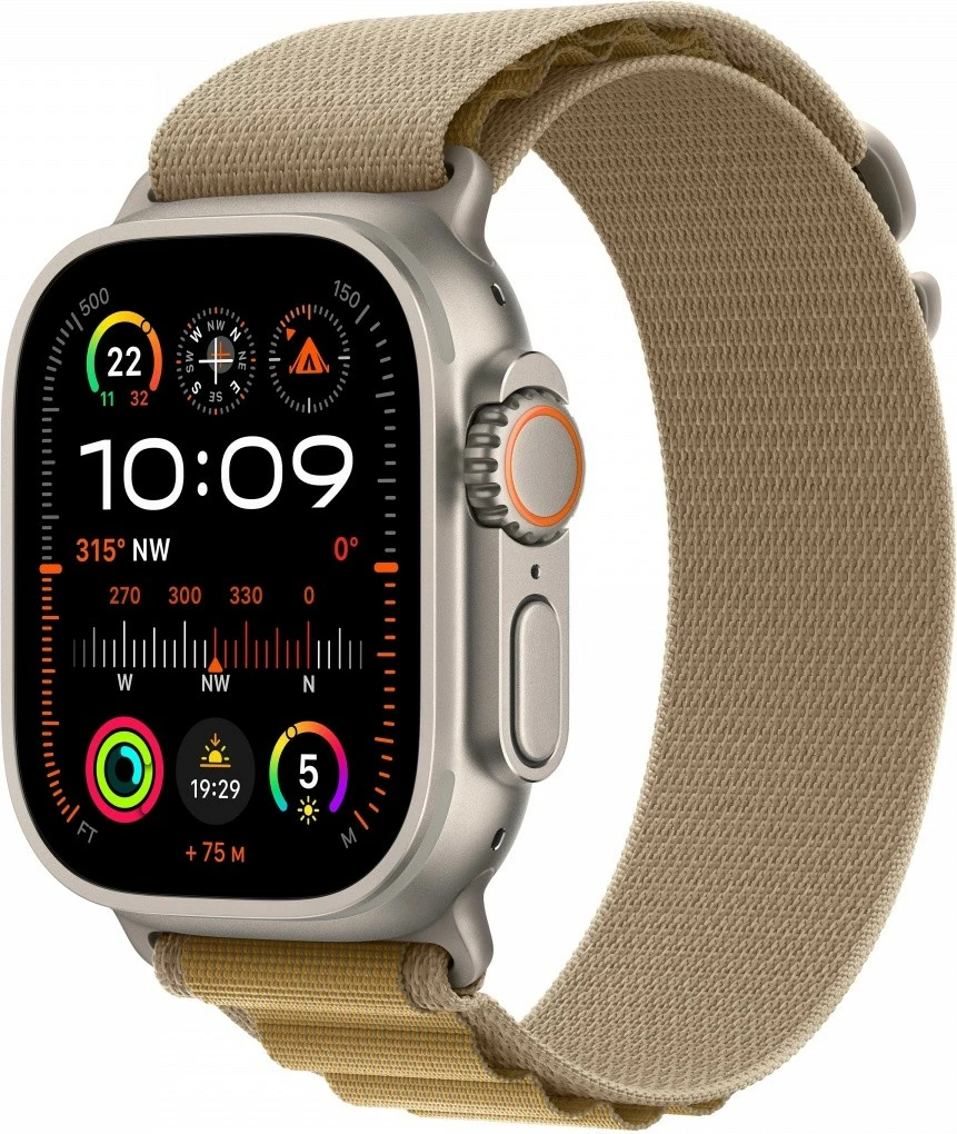 Smartwatch Apple Watch Ultra 2 GPS + Cellular, 49 mm titani, Alpine M, bezhë