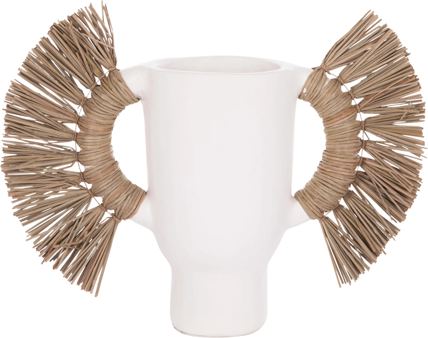 Vazo dekorative tavoline ALICA, terrakotë e bardhë, me bar, FH4668.02S, 55x19x34cm