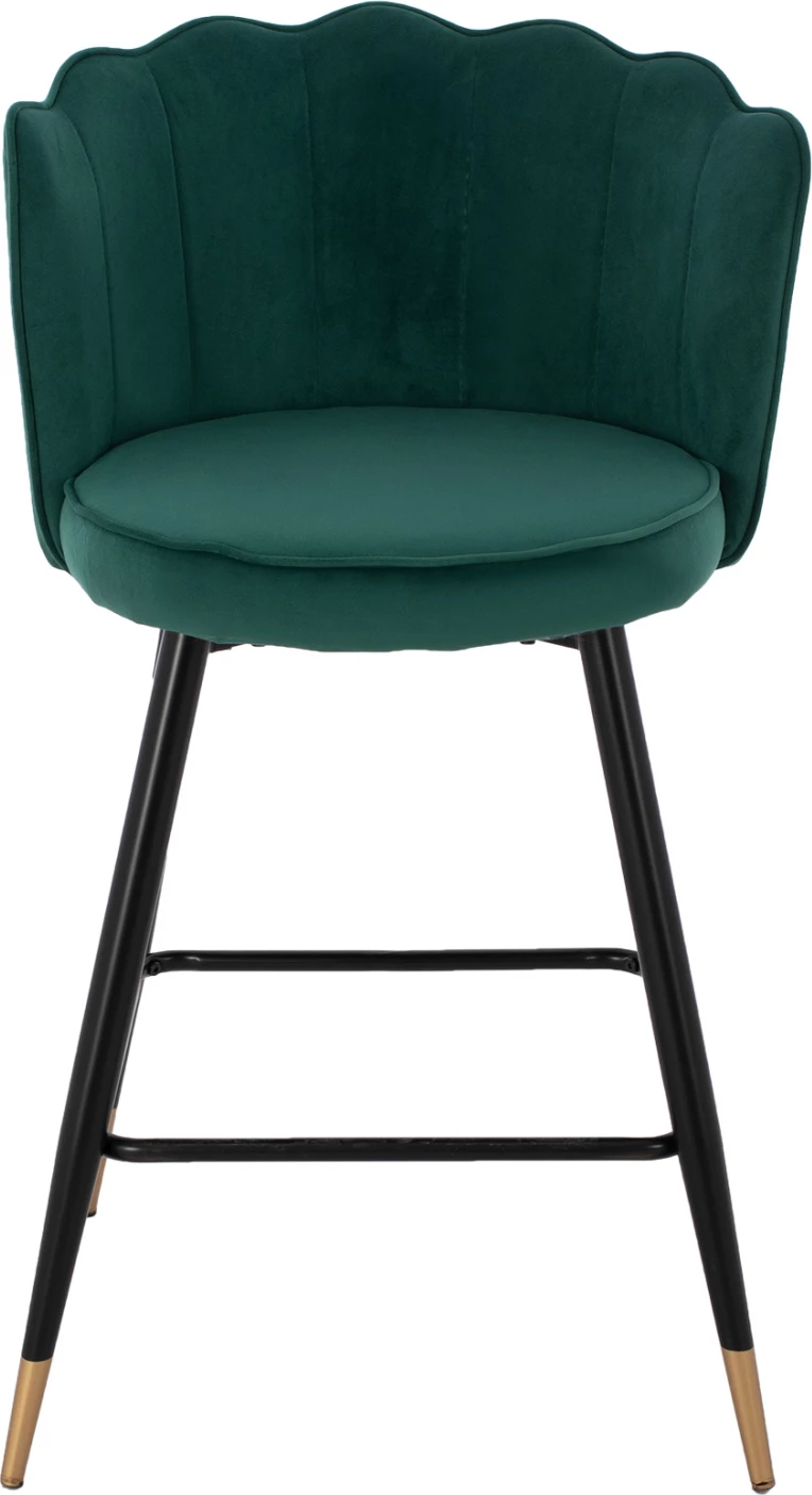 Karrige për bar mesatare, FH8736.03, kadife e gjelbër, kornizë metalike, 50x50x90 cm., set prej 2 copë