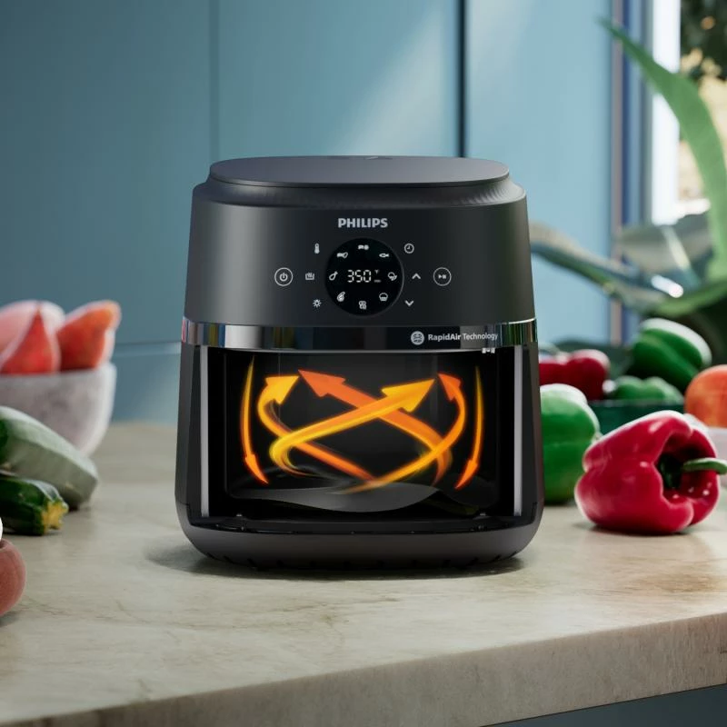 Fritezë me ajër, Philips, NA220/00, 4.2 L, 1500 W, e zezë