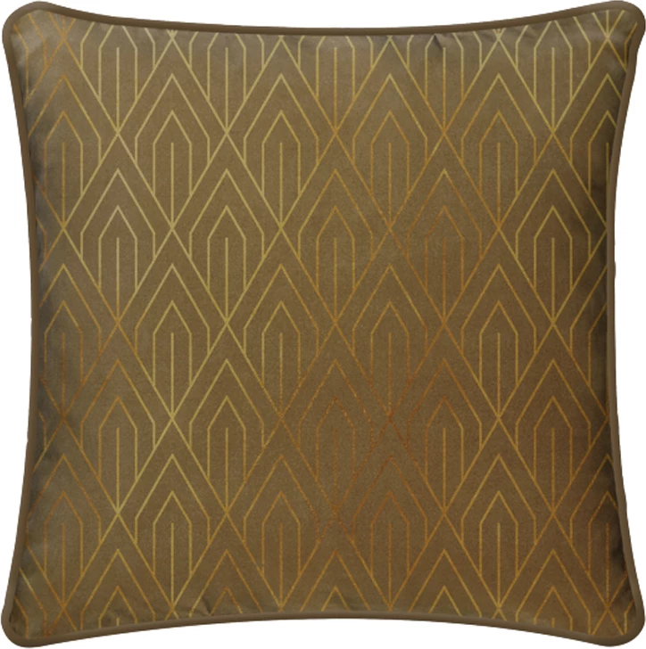 Jastëk dekorativ Fama, kadife, ngjyrë karamel-ari, 45x45cm