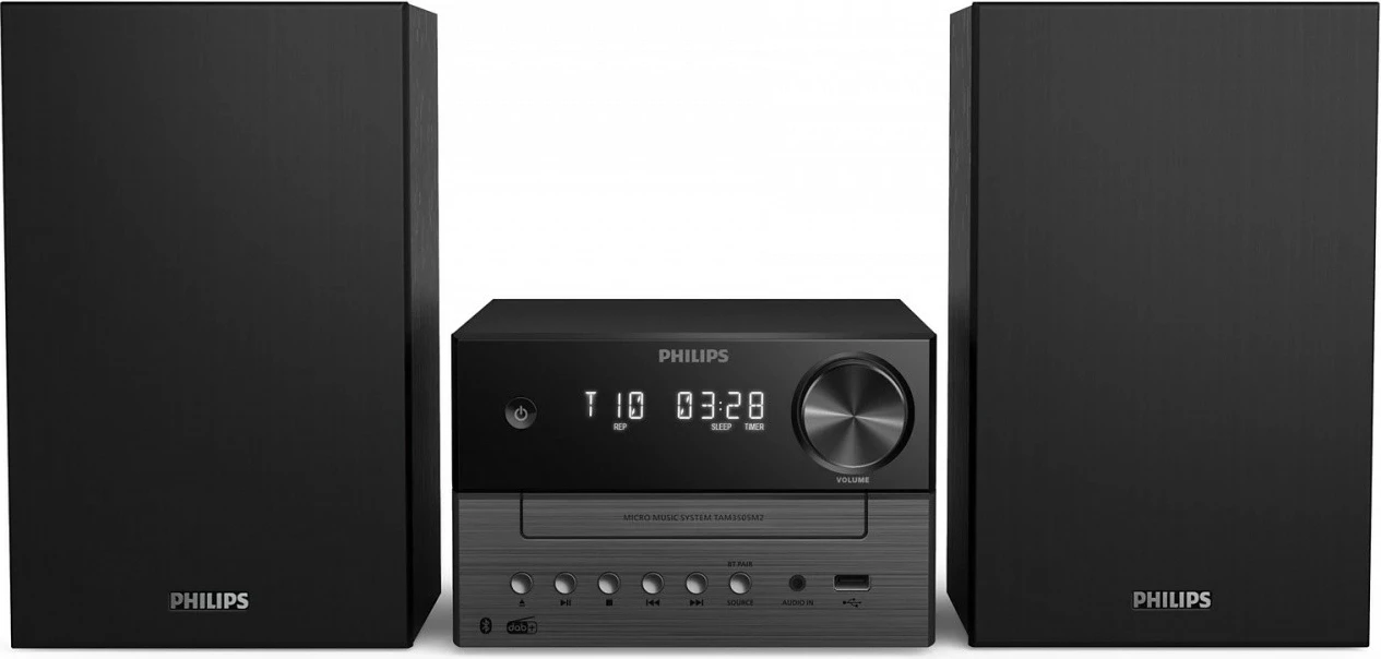 Mikrosistem HiFi, Philips, TAM3505M2/12, CD, Bluetooth 5.4 me Auracast, DAB+/FM, USB, 20 W, e zezë