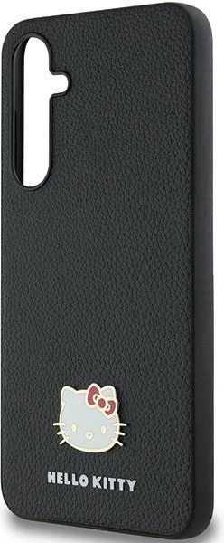 Mbështjellës Hello Kitty Metal Logo Kitty Head për Samsung Galaxy A55, i zi