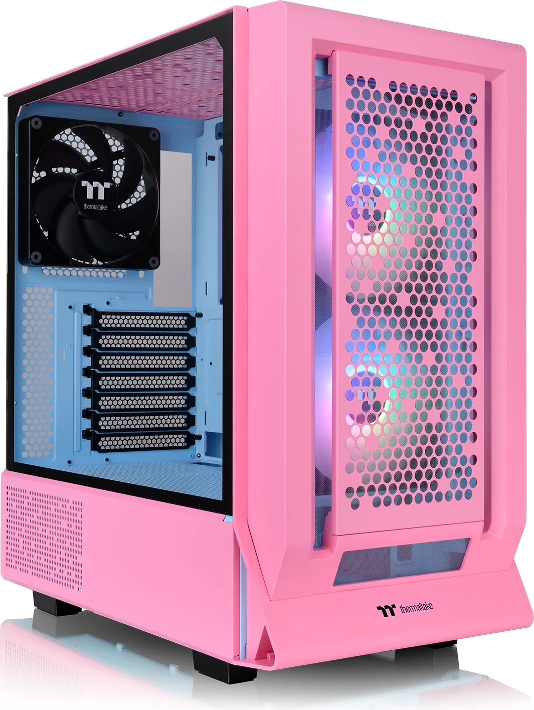 Kasë Thermaltake Ceres 350 MX Bubble Pink, Midi Tower, RGB, xham i temperuar, rozë