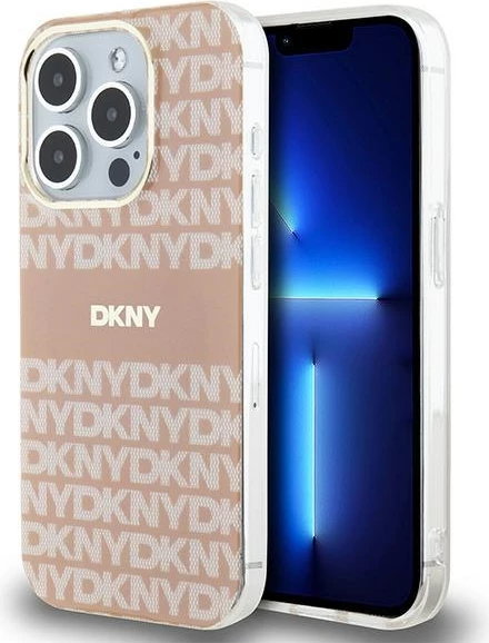 Mbështjellës DKNY IML Mono & Stripe MagSafe për iPhone 15 Pro, Rozë