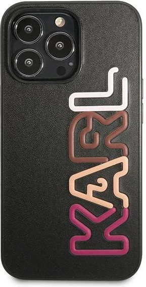 Mbështjellës, Karl Lagerfeld KLHCP13XPCOBK, për iPhone 13 Pro Max 6.7", hardcase TPU/PC me lëkurë ekologjike, Multipink Brand, i zi