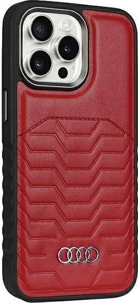 Mbështjellës Audi për iPhone 14 Pro, lëkurë sintetike me MagSafe, Kuq