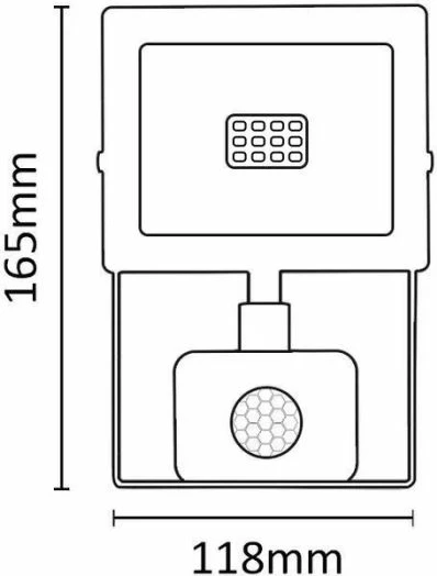Reflektor LED ASALITE ASAL0291 Slim 10W 4500K 900 lm me sensor lëvizjeje, i bardhë