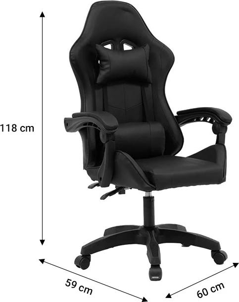 Karrige gaming William, e zezë/e kaltër