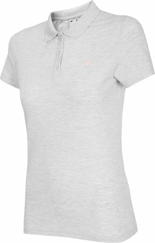 Maicë polo për femra 4F, ngjyrë e bardhë melange