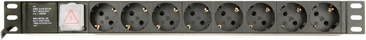 Kasë prizash Gembird EG-PDU-014, 8 Schuko, 1U, 3m, e zezë