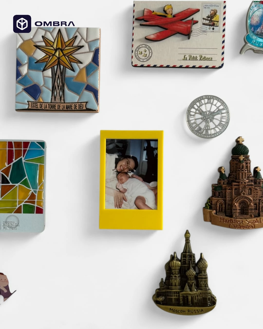 Polaroid Fridge Magnet (Magnetic Photo Frame) -  verdhe