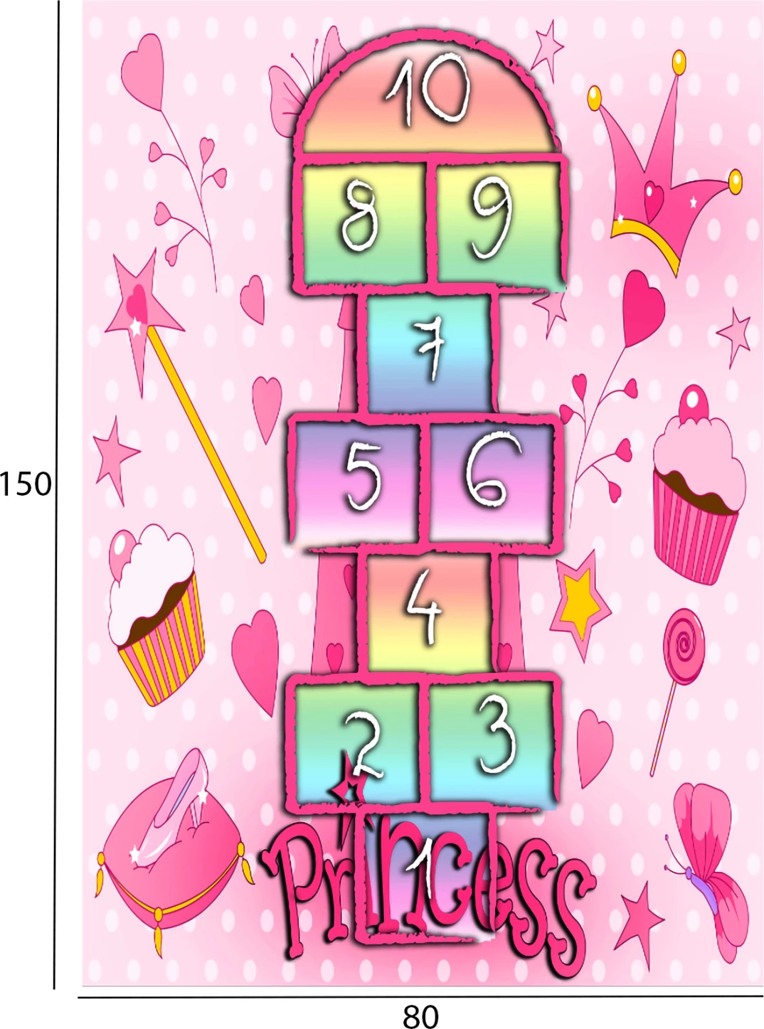 Qilim për fëmijë, ngjyrë rozë, FH7678.09, 80x150 cm