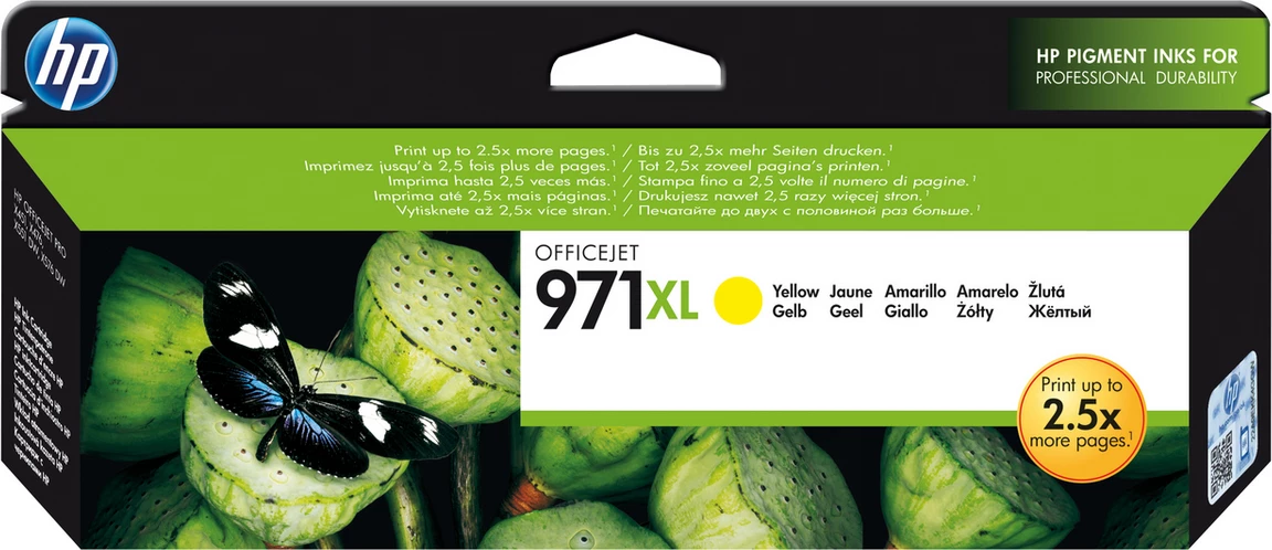 patron boje, HP, 971XL CN628AE, 83 ml 6600 faqe, madhësi XL, e verdhë