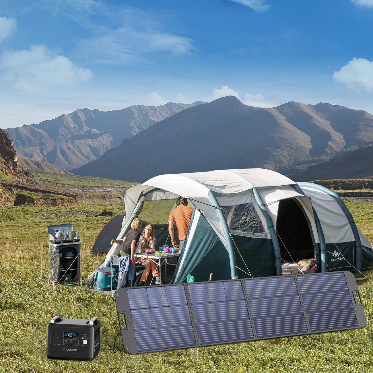 Panel diellor portativ Choetech SC011, 200W, i palosshëm, i zi